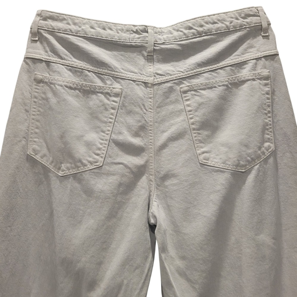 Zara High Waisted Pleated Barrel Leg Jeans Womens Size 12 Tapered Y2K E249 - Picture 4 of 5